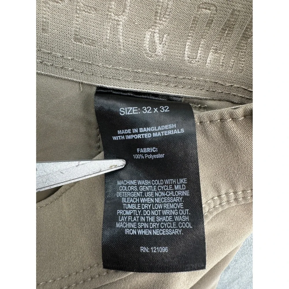 Copper Oak Supply Co Mens Tan Straight Leg Cargo Pants Size 32x32 100 Polyester